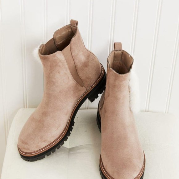 WeeBoo Warmer Days Faux Fur Trim Chelsea Booties - Picture 3 of 11